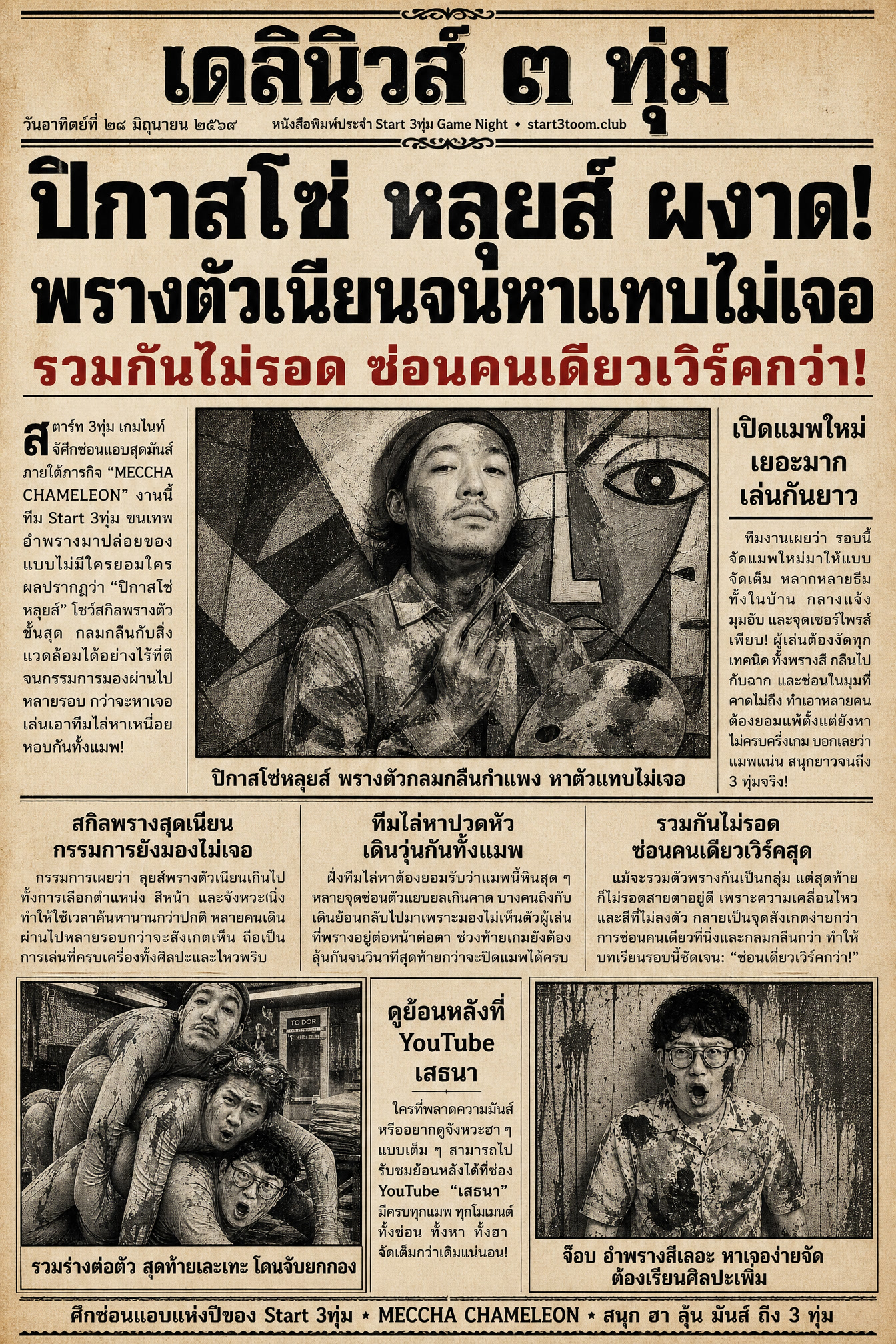 เดลินิวส์ ๓ ทุ่ม: ปิกาสโซ่หลุยส์ผงาด พรางตัวจนหาแทบไม่เจอ! (MECCHA CHAMELEON)
